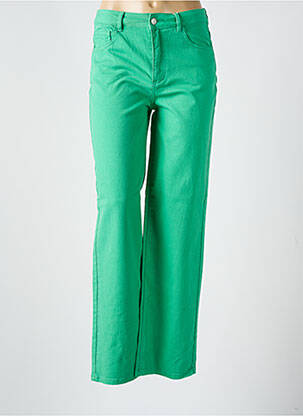 Jeans coupe droite stretch taille normale vert C'EST BEAU LA VIE femme