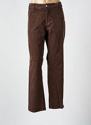Pantalon droit stretch taille normale marron C'EST BEAU LA VIE femme
