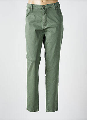 Pantalon slim tissage popeline taille normale vert LCDN femme