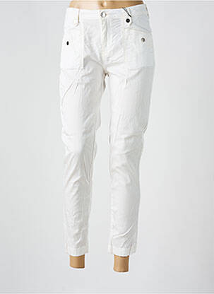 Pantalon 7/8 stretch taille normale blanc EVA KAYAN femme