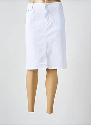 Jupe mi-longue coupe droite blanc VOGGO femme