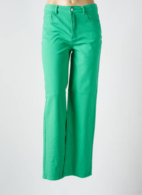Jeans coupe droite vert C'EST BEAU LA VIE pour femme