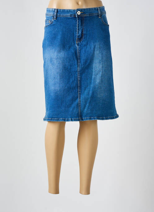 Jupe mi-longue bleu VOGGO pour femme
