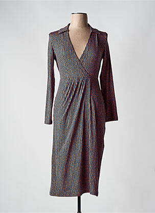 Robe mi-longue manches longues manches longues bleu SURKANA femme