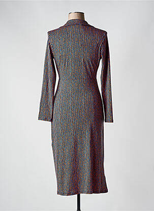 Robe mi-longue manches longues manches longues bleu SURKANA femme
