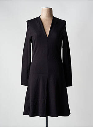 Robe mi-longue manches longues manches longues noir SURKANA femme