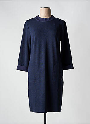 Robe mi-longue manches 3/4 manches 3/4 bleu BARBARA LEBEK femme