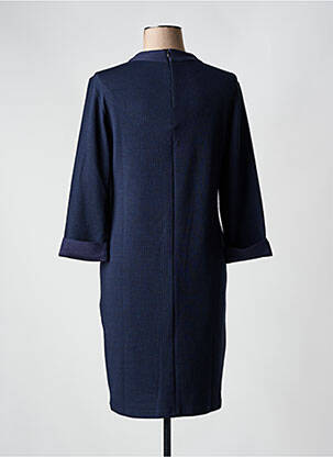 Robe mi-longue manches 3/4 manches 3/4 bleu BARBARA LEBEK femme