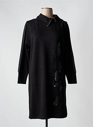 Robe mi-longue manches longues manches longues noir BARBARA LEBEK femme