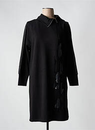 Robe mi-longue manches longues manches longues noir BARBARA LEBEK femme
