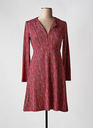 Robe mi-longue manches longues manches longues rouge SURKANA femme