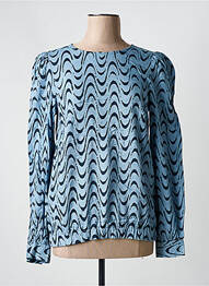 Blouse imprimé fantaisie manches longues bleu KAFFE femme
