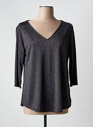 T-shirt col v manches 3/4 gris HALOGENE femme