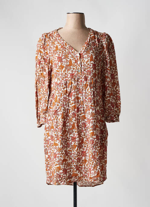 Robe mi-longue orange C'EST BEAU LA VIE pour femme