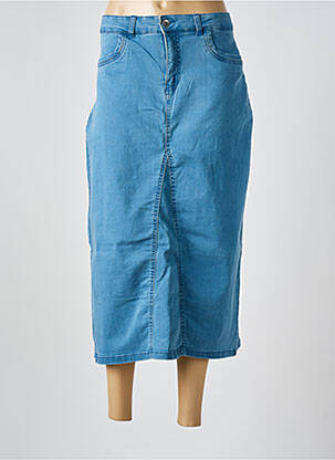 Jupe longue coupe droite bleu JENSEN femme