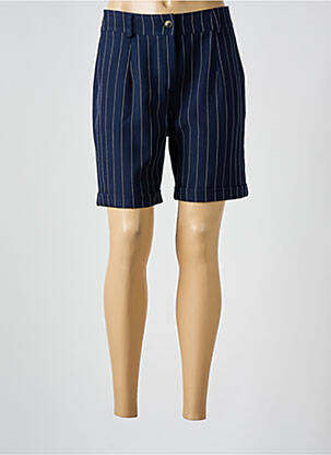 Bermuda coupe droite bleu HALOGENE femme
