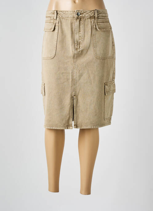 Jupe mi-longue gris KAFFE pour femme