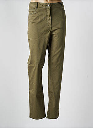 Pantalon slim tissage popeline taille normale vert JULIE GUERLANDE femme