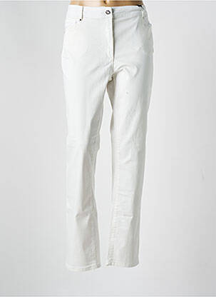 Pantalon slim tissage popeline taille normale blanc 3616444752619 femme