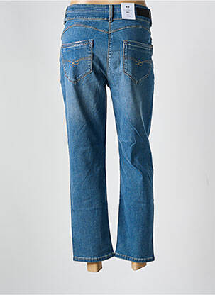 Jeans coupe droite broderie rivets taille haute bleu JULIE GUERLANDE femme
