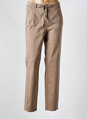 Pantalon chino tissage popeline taille normale marron FRANK WALDER femme