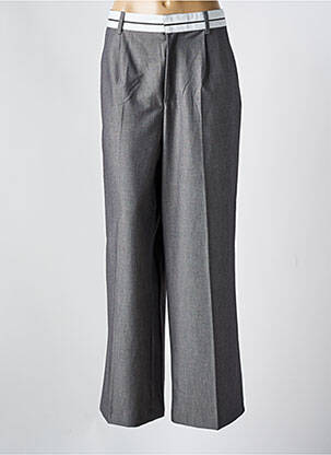 Pantalon large tissage popeline taille normale gris KAFFE femme