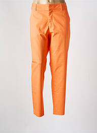 Pantalon chino tissage popeline taille normale orange KAFFE femme