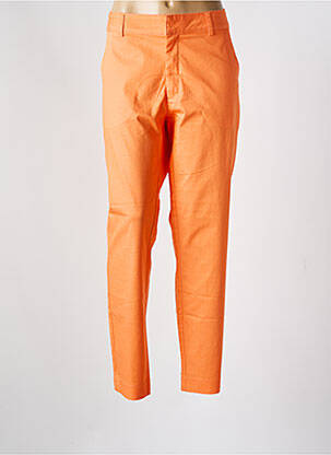 Pantalon chino tissage popeline taille normale orange KAFFE femme