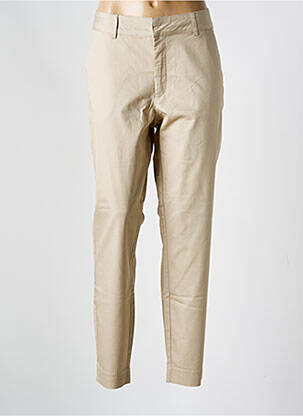 Pantalon chino tissage popeline taille normale beige KAFFE femme