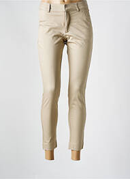 Pantalon chino tissage popeline taille normale beige KAFFE femme