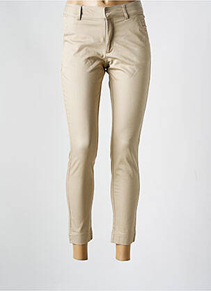 Pantalon chino tissage popeline taille normale beige KAFFE femme