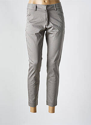 Pantalon chino tissage popeline taille normale gris KAFFE femme