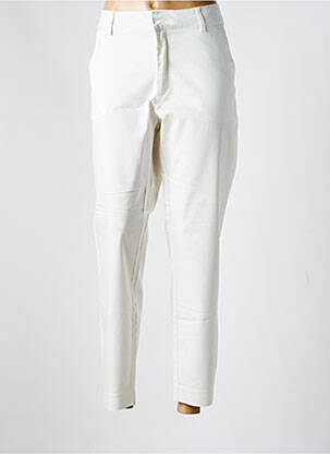 Pantalon chino tissage popeline taille normale blanc KAFFE femme