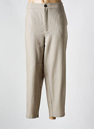 Pantalon large fermeture zippée sous rabat boutonné taille normale beige KAFFE femme
