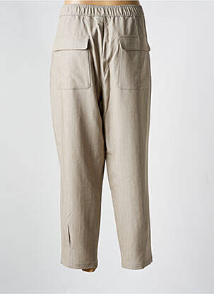 Pantalon large fermeture zippée sous rabat boutonné taille normale beige KAFFE femme