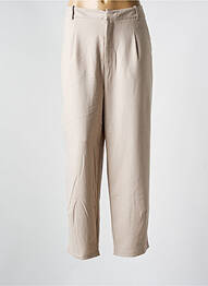 Pantalon large tissage popeline taille normale beige KAFFE femme