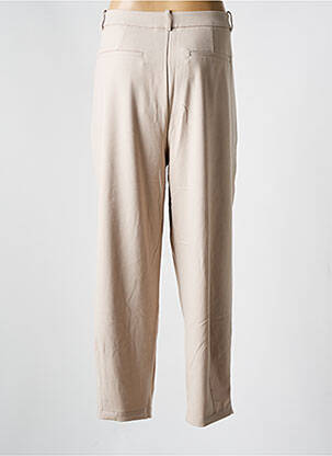 Pantalon large tissage popeline taille normale beige KAFFE femme