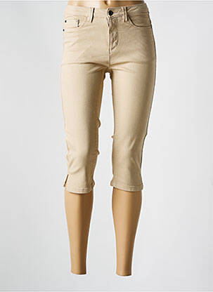 Pantacourt stretch taille normale beige KAFFE femme