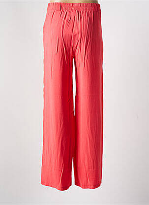 Pantalon droit fermeture zippée sous rabat boutonné rose ANGE femme