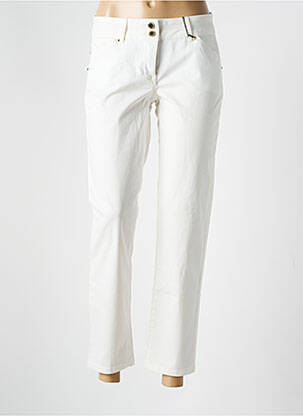 Pantalon 7/8 fermeture zippée sous rabat boutonné blanc BETTY BARCLAY femme