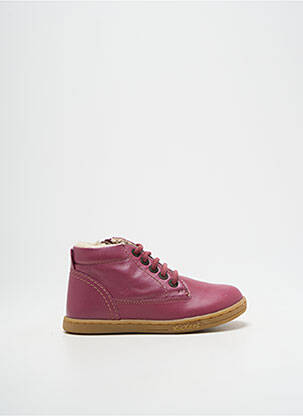Bottillons fourrée bout rond rose KICKERS garcon