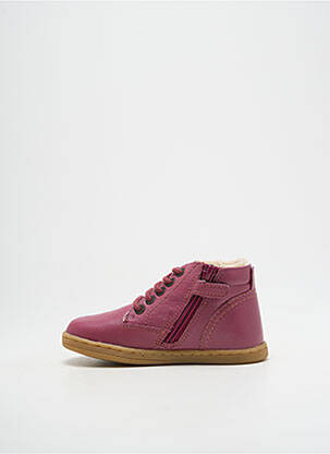 Bottillons fourrée bout rond rose KICKERS garçon