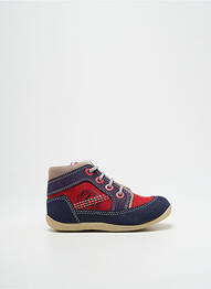 Bottillons fermeture zip et lacets bout rond bleu KICKERS garcon