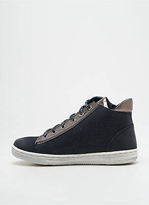 Bottillons matière lisse bout rond noir KICKERS fille