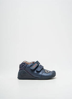 Baskets matière lisse bout rond bleu BIOMECANICS fille