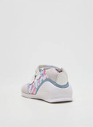 Baskets matière lisse bout rond blanc BIOMECANICS fille