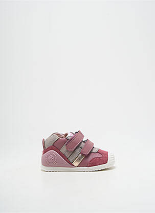 Baskets matière lisse bout rond rose BIOMECANICS fille