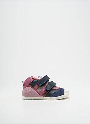 Baskets tissage satiné bout rond rose BIOMECANICS fille