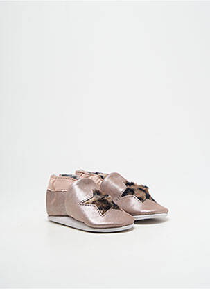 Chaussons/pantoufles tissage satiné bout rond rose BELLAMY fille