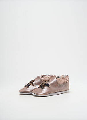 Chaussons/pantoufles tissage satiné bout rond rose BELLAMY fille